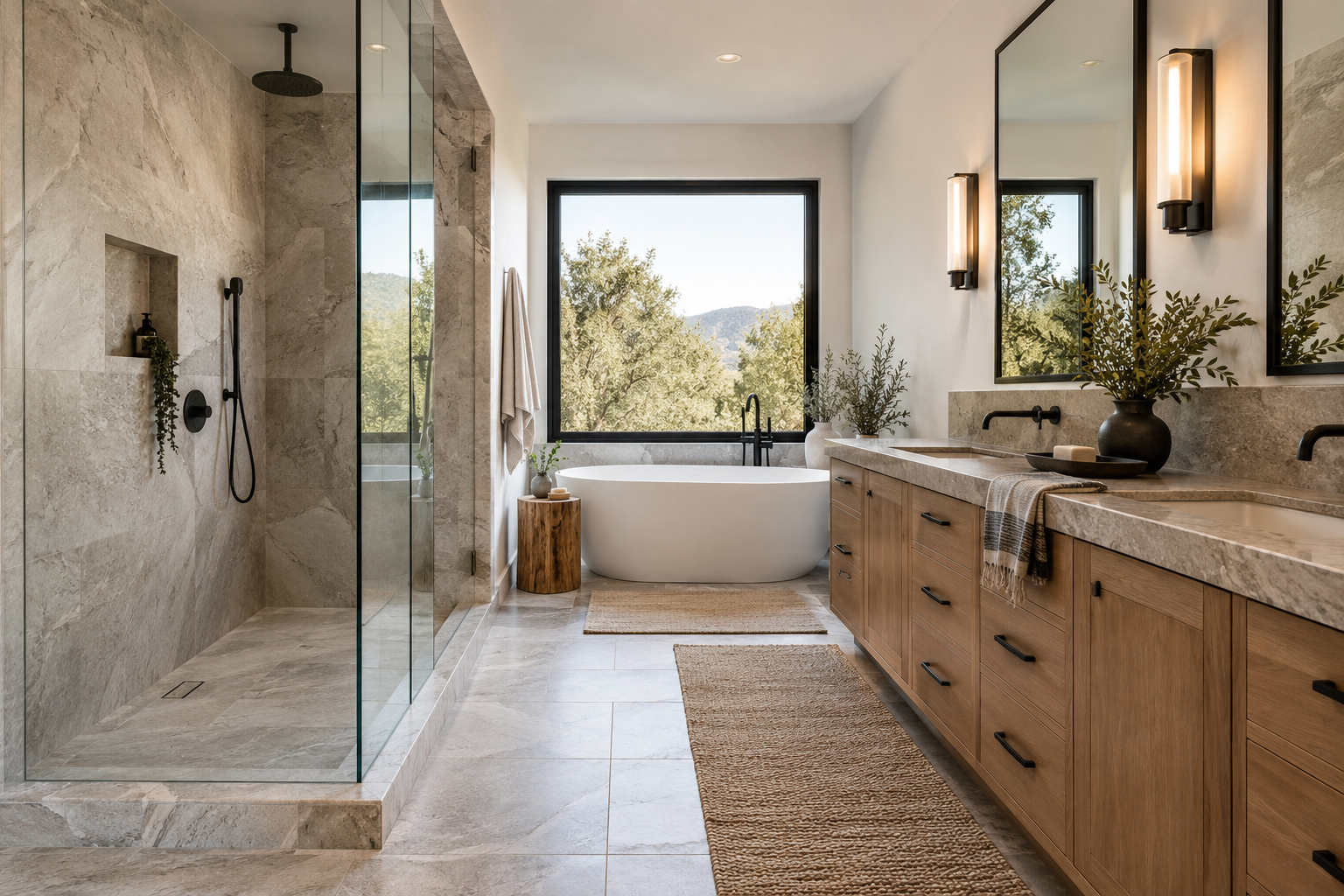 Completed luxury bathroom renovation