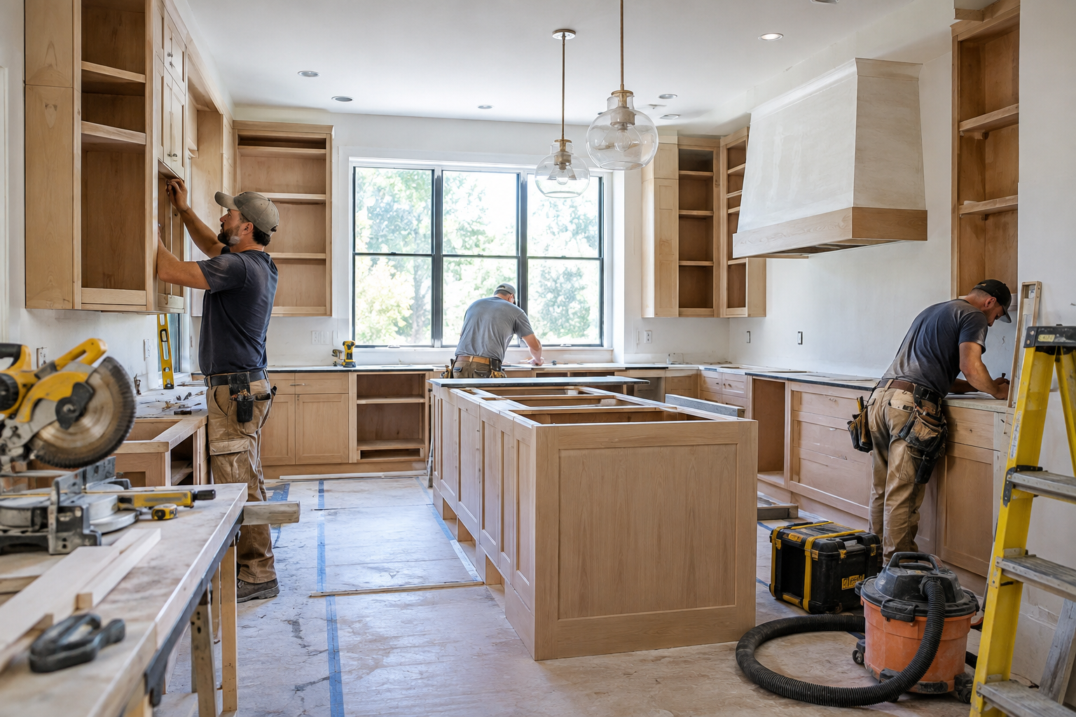 Professional kitchen renovation in progress